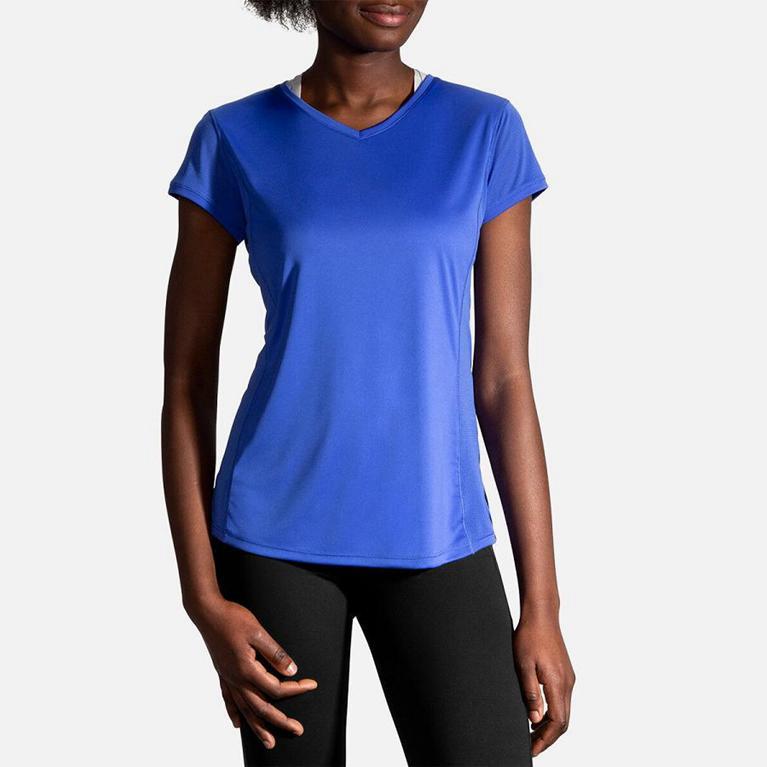 Brooks Stealth Women's Short Sleeve Running Shirt - Blue (30571-HZVQ)